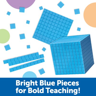 Learning Resources Giant Magnetic Base Ten Set, Blue, 131 Piece Set (LER6366)