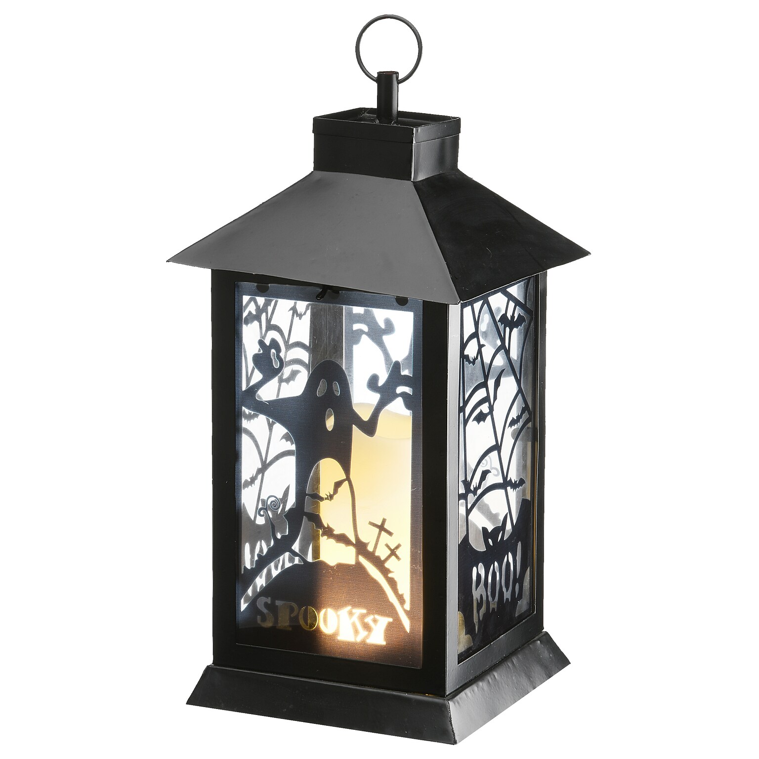 National Tree Company 16 Black Halloween Ghost Lantern (RAH-YG179332-1)