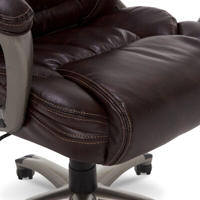 Serta Garret Ergonomic Bonded Leather Swivel Executive Chair, Biscuit Brown (CHR200090)