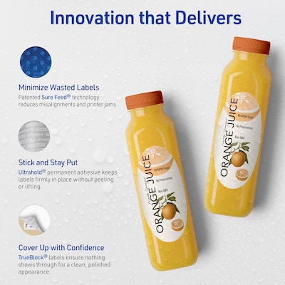 Avery Oval Laser Multipurpose Labels, 2" x 3-1/3", White, 200/Pack (19479399189)