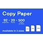 Quill+ Quill Brand® 8.5" x 11" Copy Paper, 20 lbs., 92 Brightness, 500 Sheets/Ream, 10 Reams/Carton (720222CT)