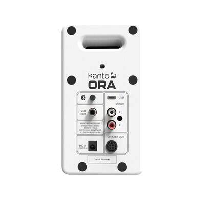Kanto ORA 100W Bluetooth Reference Desktop Speaker, White, Pair (ORAMW)