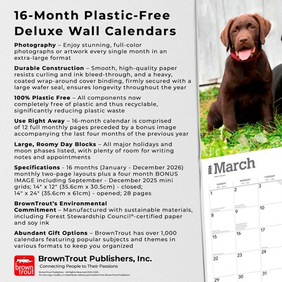 2026 BrownTrout For the Love of Labrador Retrievers 14" x 12" Monthly Wall Calendar (9798330707164)