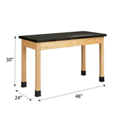 Diversified Woodcrafts School Classroom Rectangular Science Lab Table, 48 x 24, Oak (P7106K30N)