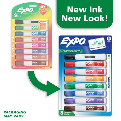 Expo Magnetic Dry Erase Markers, Chisel Tip, Assorted Colors, 8/Pack (1944741)