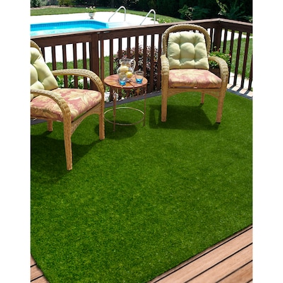 Joy Carpets GreenSpace Polyethylene 4' x 6' Machine Tufted Rug, Green (624N)