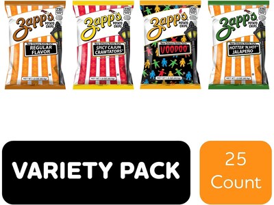Utz Zapps Gluten Free Kettle-Style Potato Chips, 37.5 oz., 25 Bags/Carton (6095)