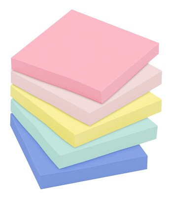 Post-it Recycled Notes, 3" x 3", Sweet Sprinkles Collection, 100 Sheet/Pad, 12 Pads/Pack (654-RP-A/654-A)