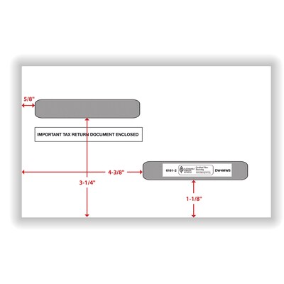 ComplyRight 2025 Double-Window Envelopes For 1099-R Tax Forms, 4-Up Box, Self-Seal, Pack Of 100