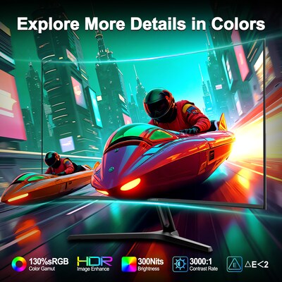 Sansui G-Series 27" Curved FHD 200Hz AMD Free-Sync VA Gaming Monitor, Tilt Adjustable, Built-In Speakers, Black (ES-G27C1)