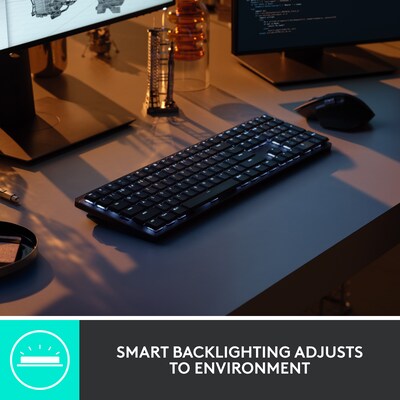 Logitech MX Mechanical Tactile Quiet Wireless Ergonomic Keyboard, Graphite (920-010547)