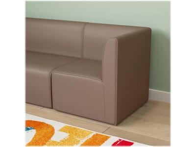 Flash Furniture Bright Beginnings Vinyl Classroom Modular 1-Seater Corner Chair, Brown (MK-ME15716-GG)