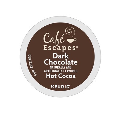 Cafe Escapes Dark Chocolate Hot Cocoa, Keurig® K-Cup® Pods, 96/Carton (6802CT)