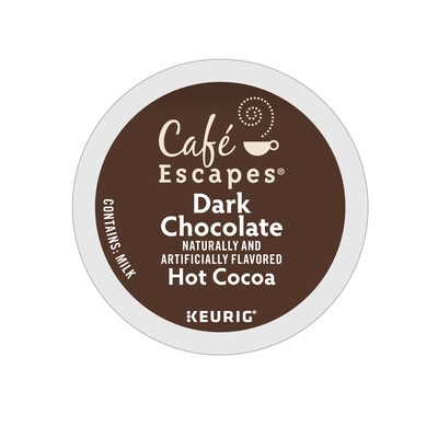 Cafe Escapes Dark Chocolate Hot Cocoa, Keurig K-Cup Pod, 96/Carton (6802CT)