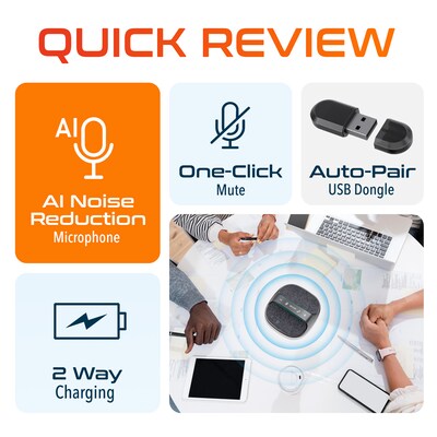 Delton C4700 Noise Reducing 360° Voice Pickup Wired/Wireless Conference Speaker Speakerphone, Black (DSC4700-WR)