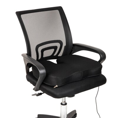 Mind Reader Memory Foam Heated Air-Cloud Seat Cushion, Black (HEASCUSH-BLK)