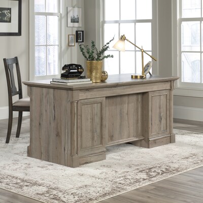 Sauder Palladia 65"W Executive Desk, Split Oak (424809)