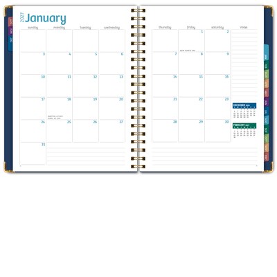 2027 Excello Brands 9" x 11" Weekly & Monthly Standard Planner, Paperboard Cover, Navy (FSHN-CY27-8511-85)