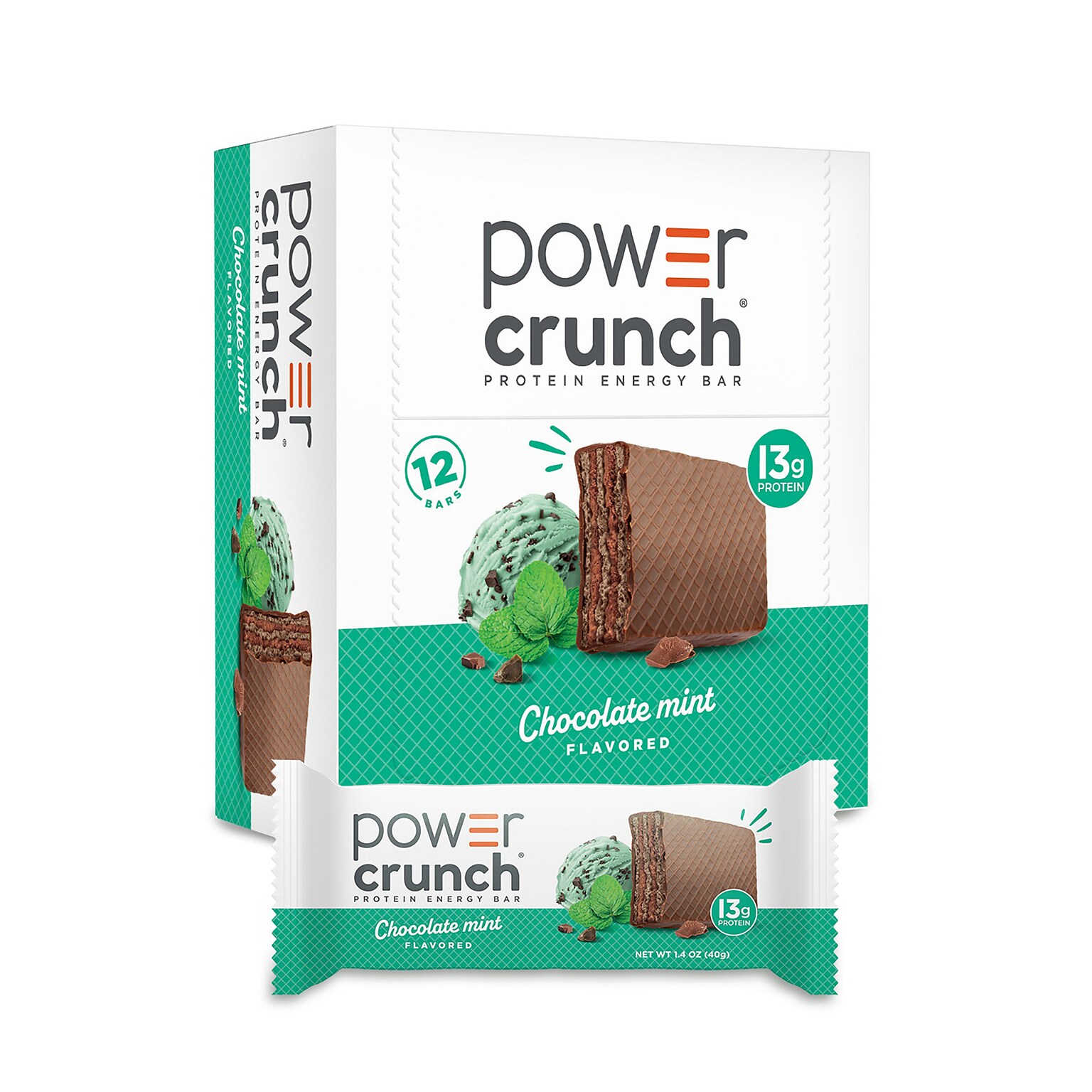Power Crunch Chocolate Mint Protein Bar, 16.9 oz., 12 Bars/Box (XUS44275)