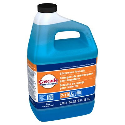 Cascade Professional Silverware Presoak Dishwasher Detergent Liquid, Unscented, 128 oz. (71188)