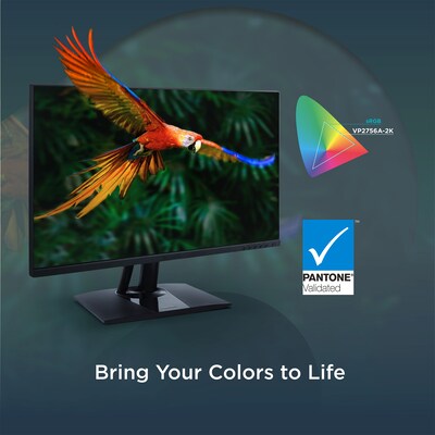 ViewSonic ColorPro 27" QHD 120Hz LCD Monitor, Built-In Speaker, Height Adjustable, Universal Docking Station, Black (VP2756A-2K)