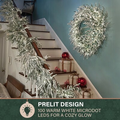 Fraser Hill Farm 36” Real Feel Pre-Lit Artificial Wreath (FFRF036W-5MSN)