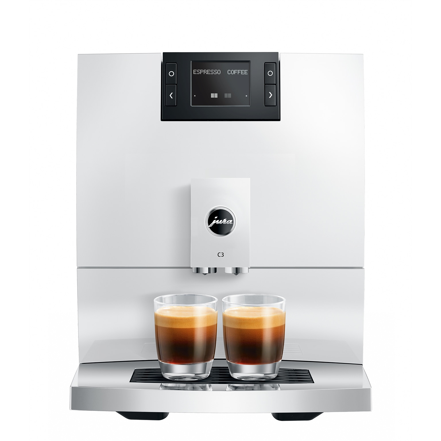 Jura C3 2-Cups Coffee & Espresso Machine Combination, Piano White (15780)