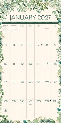 2027 Willow Creek Botanical 12" x 12" Monthly Wall Calendar, Assorted Colors (65112)