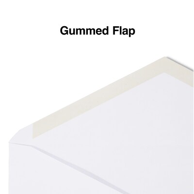 Staples Gummed #10 Envelope, 4-1/8" x 9-1/2", White, 2500/CT (187013NB)
