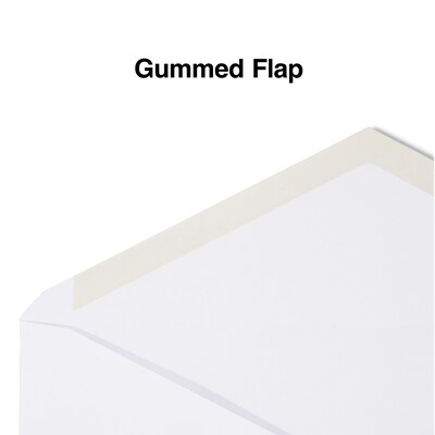 Staples Gummed #10 Envelope, 4-1/8 x 9-1/2, White, 2500/CT (187013NB)