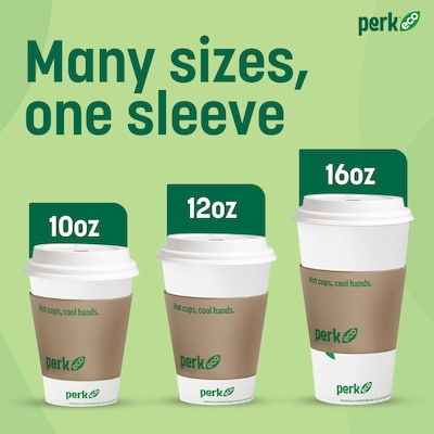Perk™ Eco Paper Hot Cup Sleeve, Brown, 500/Pack (PK56227)