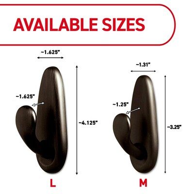 Command Large Hook, 5 lb., Brushed Nickel, 2/Pack (FC13-BN-2ES)