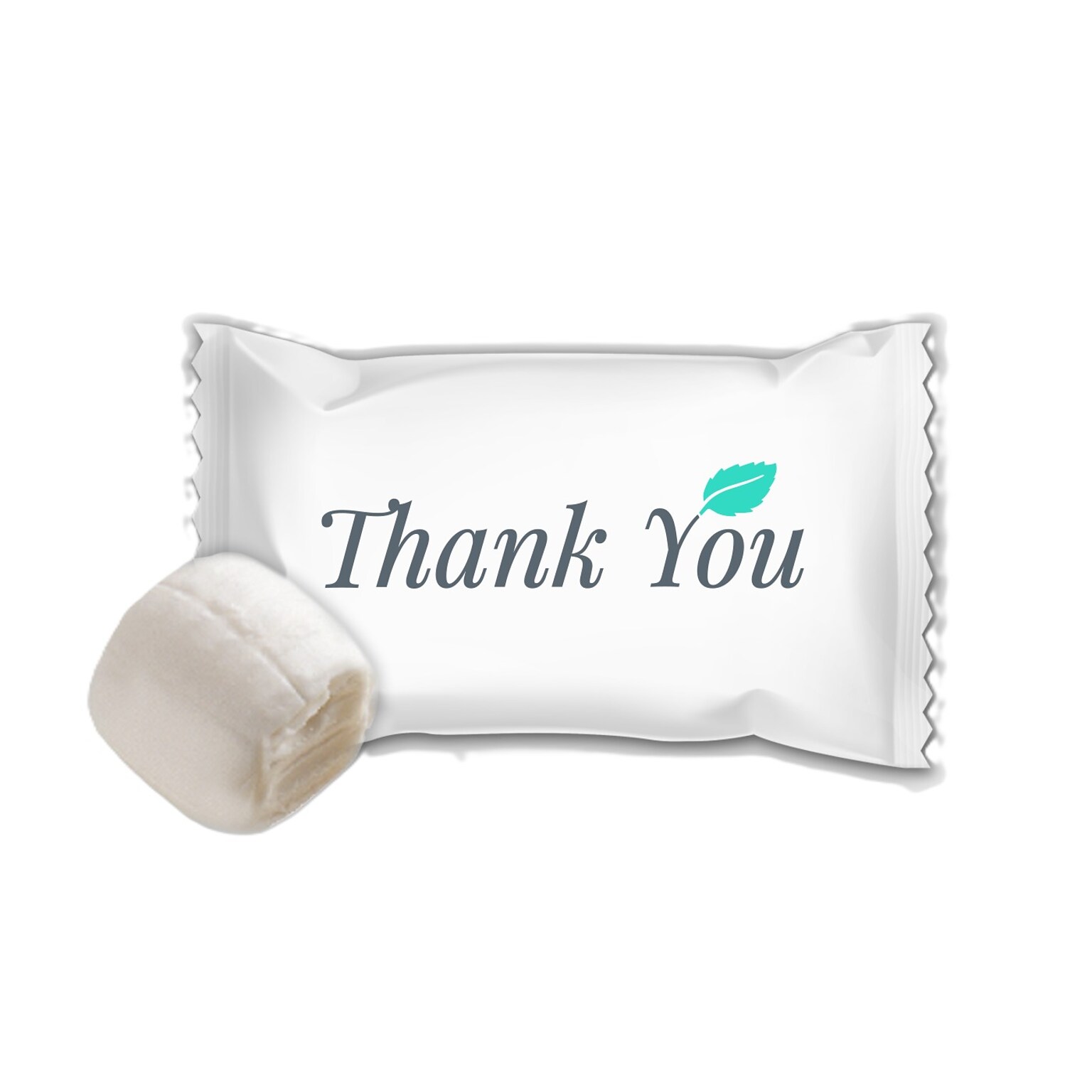 Stewart Superior Hospitality Thank You White Buttermint Mints, 7.5 lbs., 1000 Pieces/Carton (CJ-3007 B)