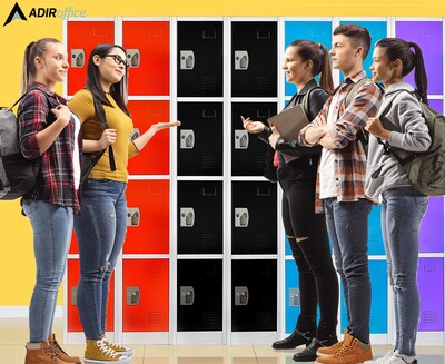 AdirOffice 72" 4-Tier Black Storage Locker (629-204-BLK)