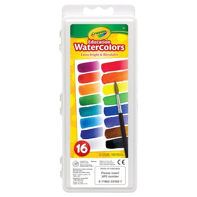 Crayola Education Oval Pans Watercolors Set, Assorted Colors, 2/Bundle (BIN530160-2)