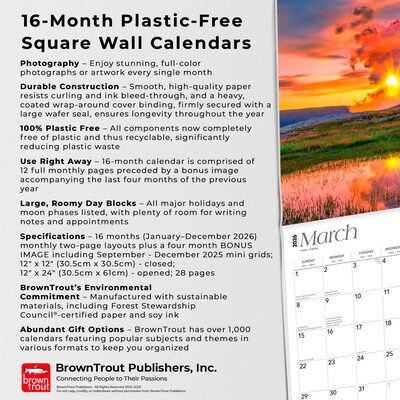 2026 BrownTrout Wyoming National Parks & Monuments 12" x 12" Monthly Wall Calendar (9798330706419)