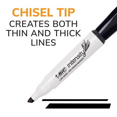 BIC Intensity Tank Dry Erase Markers, Chisel Tip, Assorted, 4/Pack (GDEMP41-AST)