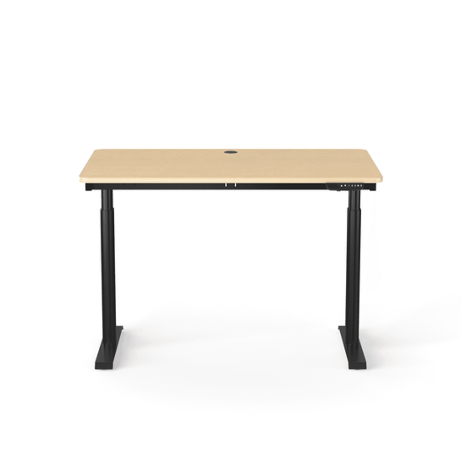 VersaDesk PowerLift 48W Electric Rectangular Adjustable Standing Desk, Maple/Black (PLSDR4830-BM-APP)