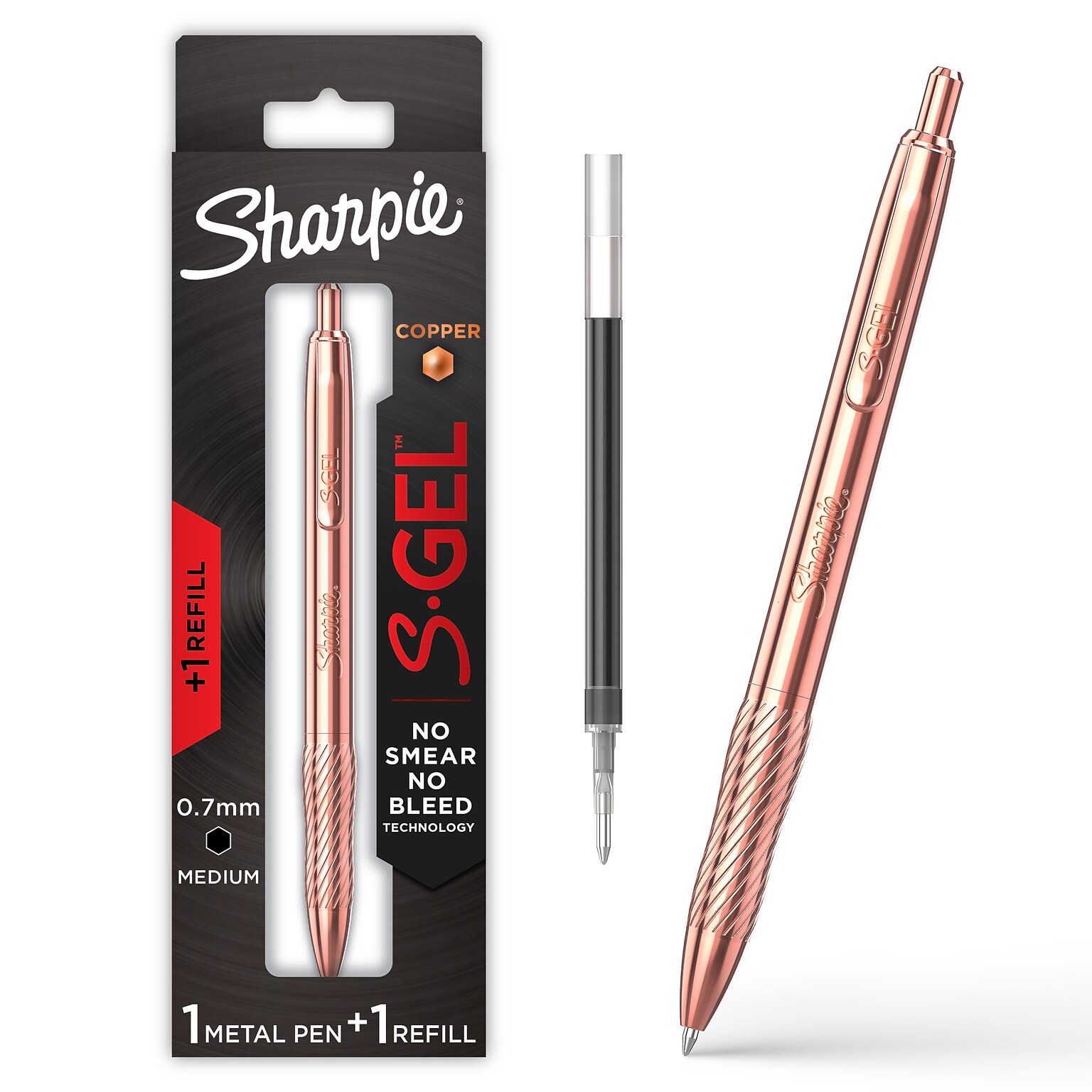 Sharpie S-Gel Retractable Gel Pen, Medium Point, 0.7mm, Black Ink (2214552)