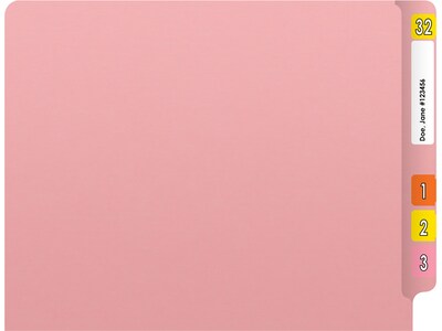 Medical Arts Press Heavy Duty End Tab File Folder, Straight-Cut, Letter Size, Pink, 40/Box (S-09461-PNK)