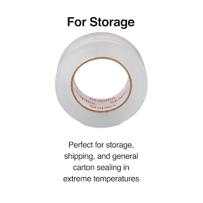 Staples® Moving and Storage Packing Tape, 1.88" x 109 yds, Clear, 6/Pack (ST-A26-L6)
