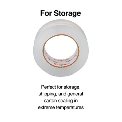 Staples® Moving and Storage Packing Tape, 1.88" x 109 yds, Clear, 6/Pack (ST-A26-L6)