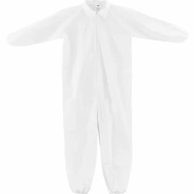Global Industrial Disposable Microporous Coverall, Elastic Wrists/Ankles, WHT, XL, 25/Case (708189XL)