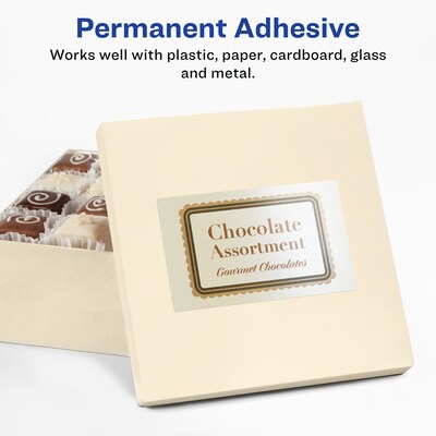 Avery Pearlized Ivory Rectangle Multipurpose Labels, 3-1/4" x 8-3/8", Ivory, 30/Pack (94251)