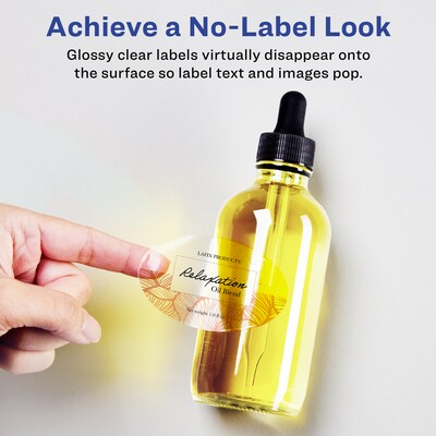 Avery Laser/Inkjet Multipurpose Oval Labels, 3.25 Dia, Glossy Clear, 400/Box (94059)
