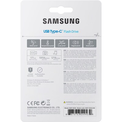 Samsung 64GB 3.2 Gen 1 Type-C Flash Drive, Blue (MUF-64DA/AM)