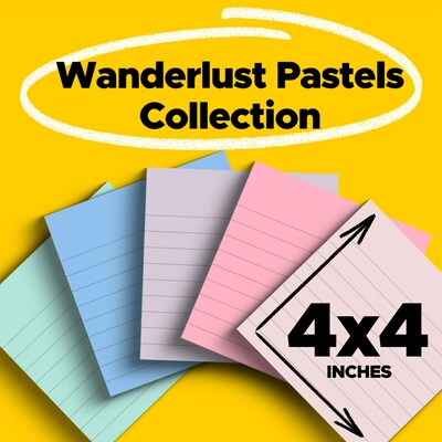 Post-it Super Sticky Notes 4 x 4-Inches Canary Yellow Lined 6-pads