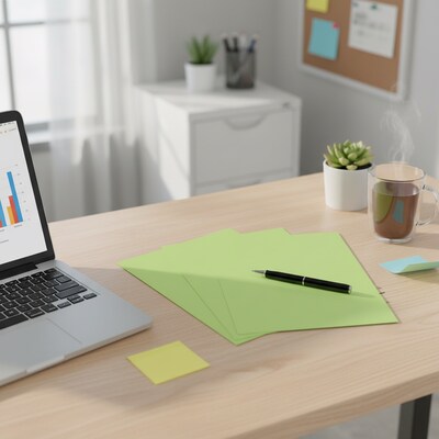 Staples Brights Multipurpose Colored Paper, 20 lbs., 8.5 x 11, Green, 500/Ream (25206)