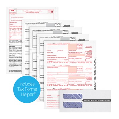 Adams Employees Copies Cut Sheet 2025 1099-NEC Tax Form Kit with Envelopes, 4-Part, Copy A, B, 1, 2, 50/Pack (LNEC425Q)
