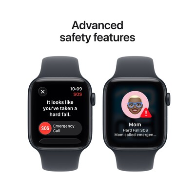 Apple Watch SE 3 GPS + Cellular Smartwatch, 44mm, Midnight Aluminum Case with Midnight Sport Band, Medium/Large (MEPJ4LW/A)